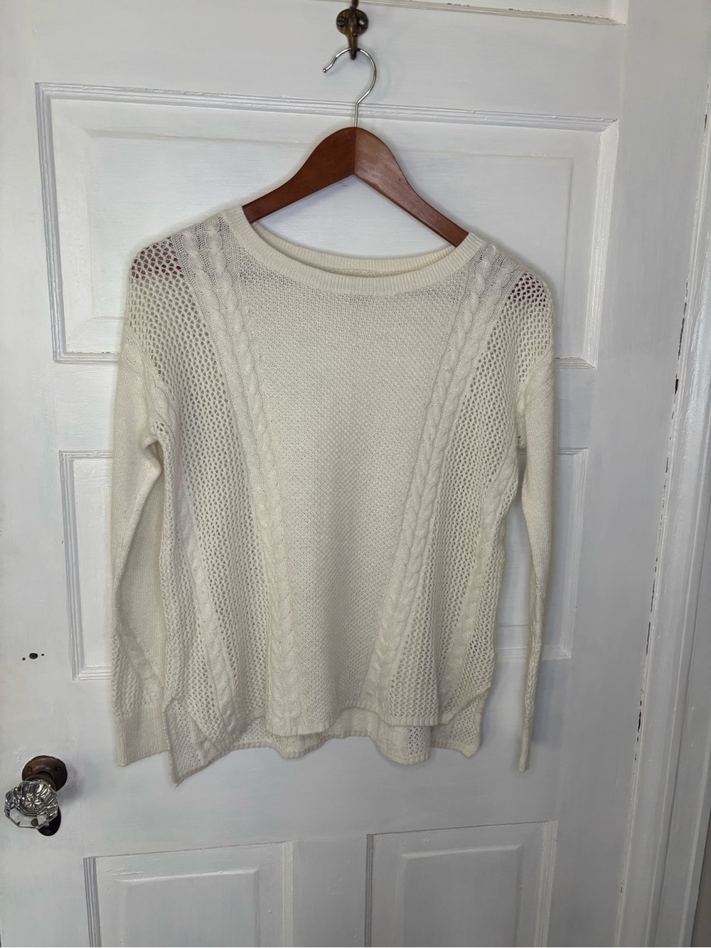 American Eagle Outfitters Cream Cable Knit Sweater